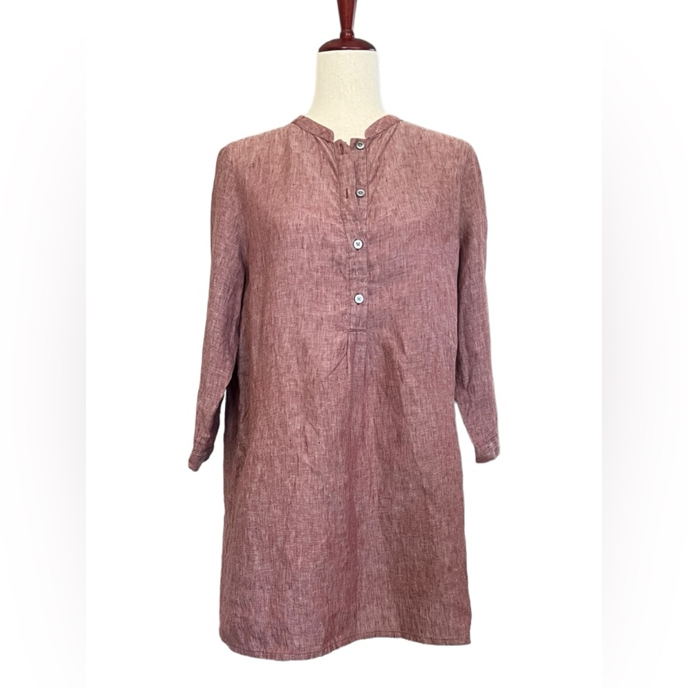 Poetry 100% linen tunic blouse size 10